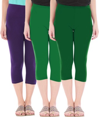Buy That Trendz Capri Leggings Women Purple, Green, Green Capri
