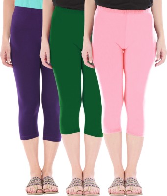 Buy That Trendz Women Purple, Green, Pink Capri