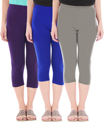 Buy That Trendz Capri Leggings Women Purple, Blue, Grey Capri