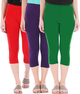 Buy That Trendz Women Red, Purple, Green Capri