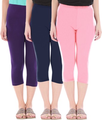 Buy That Trendz Women Purple, Blue, Pink Capri