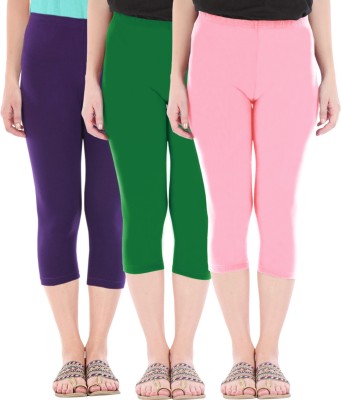 Buy That Trendz Capri Leggings Women Purple, Green, Pink Capri