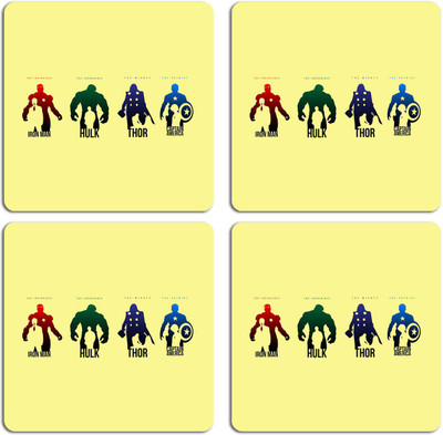 ARTBUG Square Medium Density Fibreboard Coaster Set(Pack of 4)