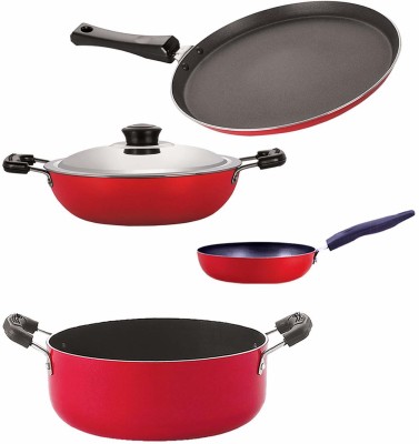 NIRLON FT13_DKD(B)_CVG_CS24 Non-Stick Coated Cookware Set(PTFE (Non-stick), Aluminium, 4 - Piece)