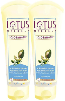 LOTUS HERBALS Jojobawash Active Milli Capsules Nourishing  (pack of 2) Face Wash(120 g)