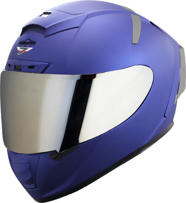 Steelbird SA-2 7Wings Super Aeronautics Full Face Helmet Motorbike Helmet(Matt Y.Blue with Silver Visor)