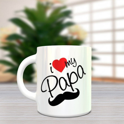 BlueBells Gifting I love my papa Ceramic Coffee Mug(325 ml)