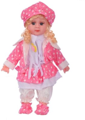 prisma collection Cute Looking Musical Rhyming Babydoll,Big Stroller Dolls, Laughing and Singing Soft Push Stuffed Talking Doll Baby Girl Toy for Kids(Pink)