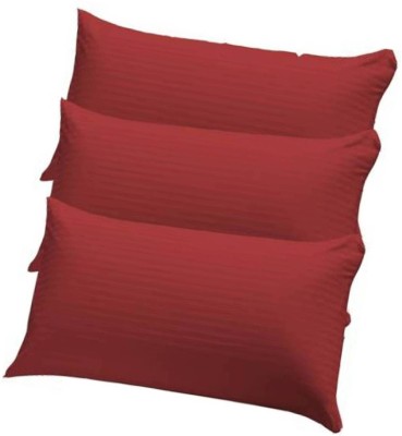 Changers Fiber Soft Pillow Polyester Fibre Stripes Sleeping Pillow Pack of 3(Red)