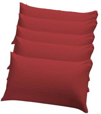 GKM Polyester Fibre Solid Sleeping Pillow Pack of 5(Maroon)