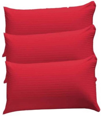 Changers Polyester Fibre Stripes Sleeping Pillow Pack of 3(Red)