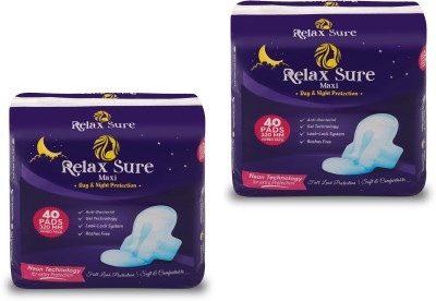 Relax Sure 320 MM Maxi XXL 80 Pads Sanitary Pad (Pack of 2)