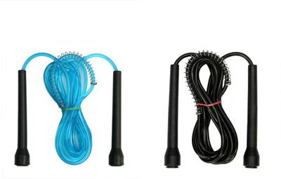 HRS Skipping Rope Freestyle in Combo ( Pack of 2 ) Freestyle Skipping Rope(Black, Blue, Length: 250 cm)