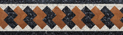 WALLDESIGN 304.8 cm Marble Stone Inlay Brown & Black Design Tile Border - 3 inch width by 10 ft length - Small Self Adhesive Sticker(Pack of 1)