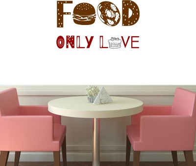 Saiii Designs 87 cm Food Only Love Quote Wall Sticker ( PVC Vinyl, 50 X 87 ) Self Adhesive Sticker(Pack of 1)