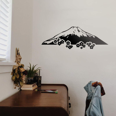 LYOMAN 59 cm fujimountain_blk Self Adhesive Sticker(Pack of 1)