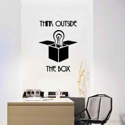LYOMAN 59 cm thinkout_blk Self Adhesive Sticker(Pack of 1)
