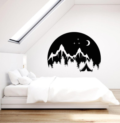 LYOMAN 59 cm icemuontain_blk Self Adhesive Sticker(Pack of 1)