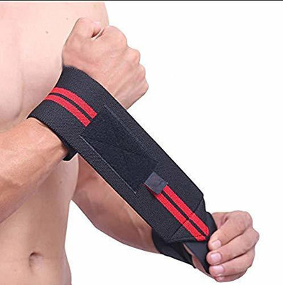 GymWar Workout Gloves with Wrist Support for Gym Workouts & Fitness Gloves (Red) Wrist Support(Red, Black)