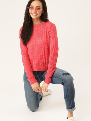 Red Sweater For Ladies Flipkart 65% OFF On Dressberry Self Design
