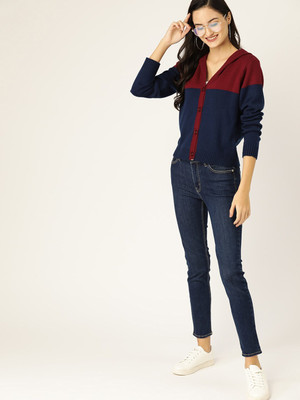 76% OFF on Dressberry Self Design Hooded Neck Casual Women Dark