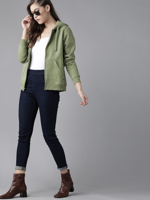 Roadster Full Sleeve Solid Women Sweatshirt
