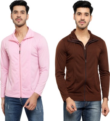 Unite Wear Solid Men Polo Neck Brown, Pink T-Shirt