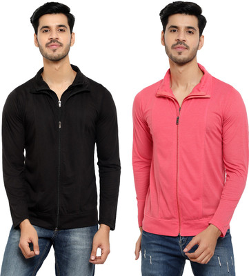 Bribzy Solid Men Polo Neck Black, Pink T-Shirt