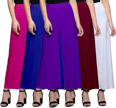Aaru Collection Regular Fit Women Pink, Dark Blue, Purple, Maroon, White Trousers