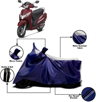 V VINTON Two Wheeler Cover for Honda(Activa 125, White, Blue)