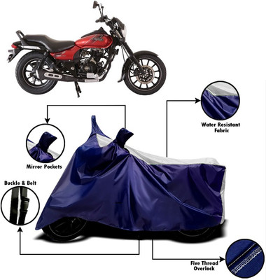 PVVSTAR Two Wheeler Cover for Bajaj(Avenger 180 Street, White, Blue)