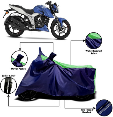 PVSTAAR Two Wheeler Cover for TVS(Apache RTR 160 4V, Green, Blue)