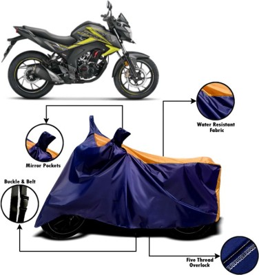 V VINTON Two Wheeler Cover for Honda(CB Hornet 160, Orange, Blue)