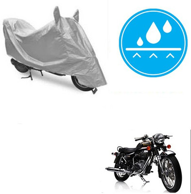 Atulit enterprises Two Wheeler Cover for Royal Enfield(Electra Delux, Silver)