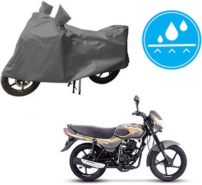 HYBRIDS COLLECTION Waterproof Two Wheeler Cover for Bajaj(CT100, Grey)