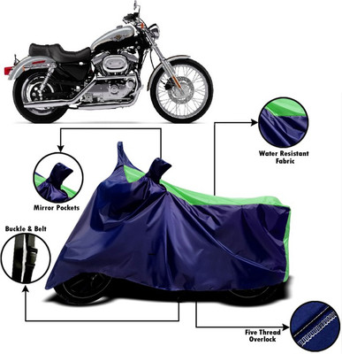 V VINTON Two Wheeler Cover for Harley Davidson(XL 1200, Green, Blue)