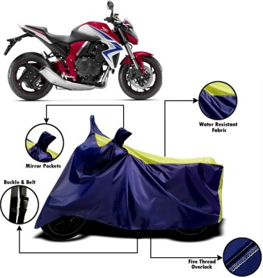 V VINTON Two Wheeler Cover for Honda(CB 1000R, Yellow, Blue)