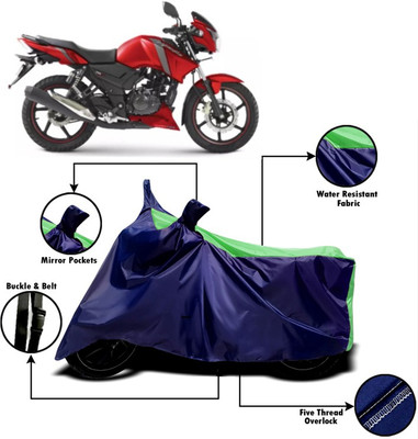 V VINTON Two Wheeler Cover for TVS(Apache RTR 160, Green, Blue)