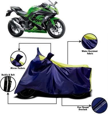 V VINTON Two Wheeler Cover for Kawasaki(Ninja 300, Yellow, Blue)