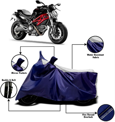 V VINTON Two Wheeler Cover for Ducati(Monster 796 S2R, White, Blue)