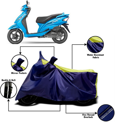 V VINTON Two Wheeler Cover for TVS(Wego, Yellow, Blue)