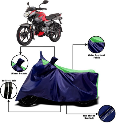 PVSTAR Two Wheeler Cover for Bajaj(Pulsar 135 LS DTS-i, Green, Blue)