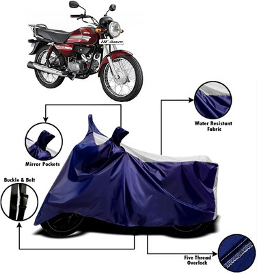 PVSTAR Two Wheeler Cover for Hero(HF Dawn, White, Blue)
