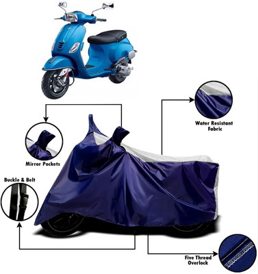 V VINTON Two Wheeler Cover for Piaggio(Vespa SXL, White)