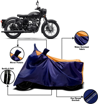 V VINTON Two Wheeler Cover for Royal Enfield(Classic 500, Orange, Blue)