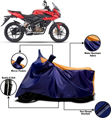 V VINTON Two Wheeler Cover for Bajaj(Pulsar AS 150, Orange, Blue)