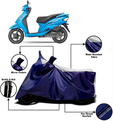 V VINTON Two Wheeler Cover for TVS(Wego, White)