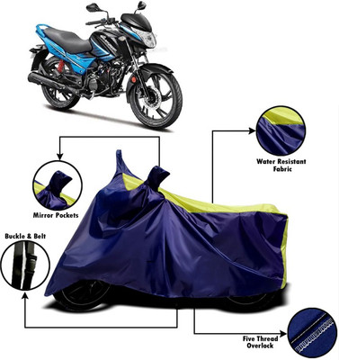 PVSTAR Two Wheeler Cover for Hero(Glamour i3s, Yellow, Blue)