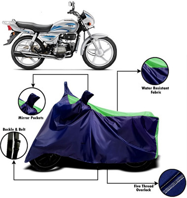 V VINTON Two Wheeler Cover for Hero(Splendor Plus, Green, Blue)
