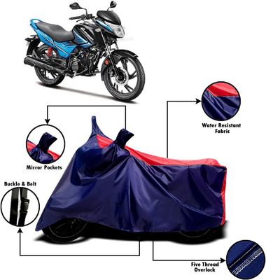PVSTAR Two Wheeler Cover for Hero(Glamour i3s, Red, Blue)